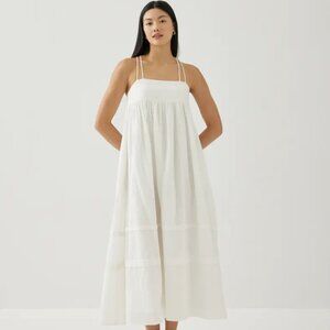 NEW Love Bonito Bryle Textured Cotton Midaxi Dress - White